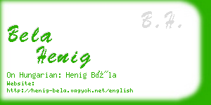 bela henig business card